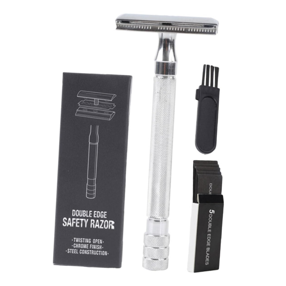Silver 1 Set Manual Razor Bald Head Shaver For Men Face Razor Men Razor Blades For Men Razor For Face Age Razor Beard Razor