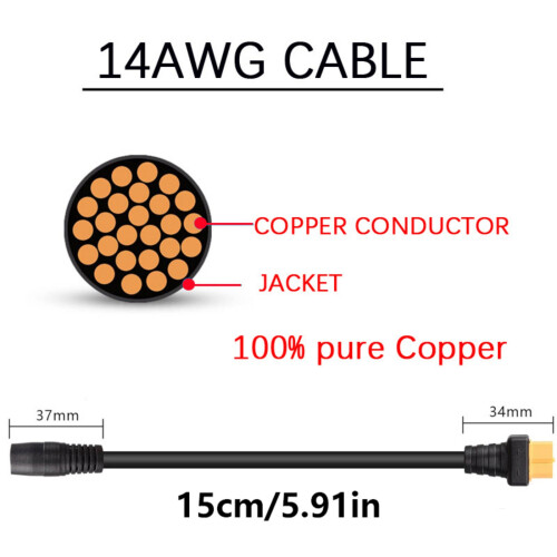 Rubber Koper XT60 naar 8mm DC8020 Adapterkabel voor-XT60B 1