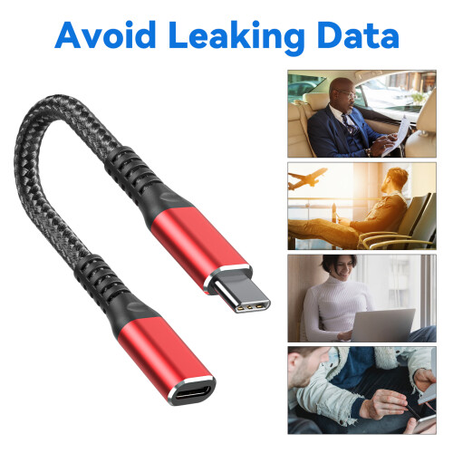 12cm Long USB C Extension Cable Type C Female to Male Data 2