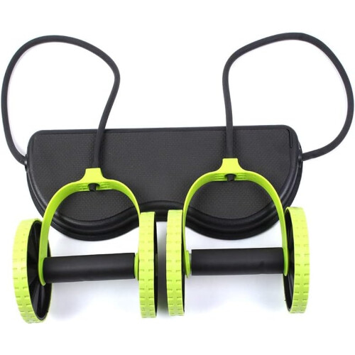 Abs Wheel Roller Trainer Stretch Elastic Abdominal Resistance Pull Rope Tool Green 1