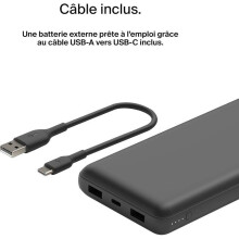 Bateria externa - BELKIN - 20 000 mAh - USB-A & USB-C - 15 W - Preto