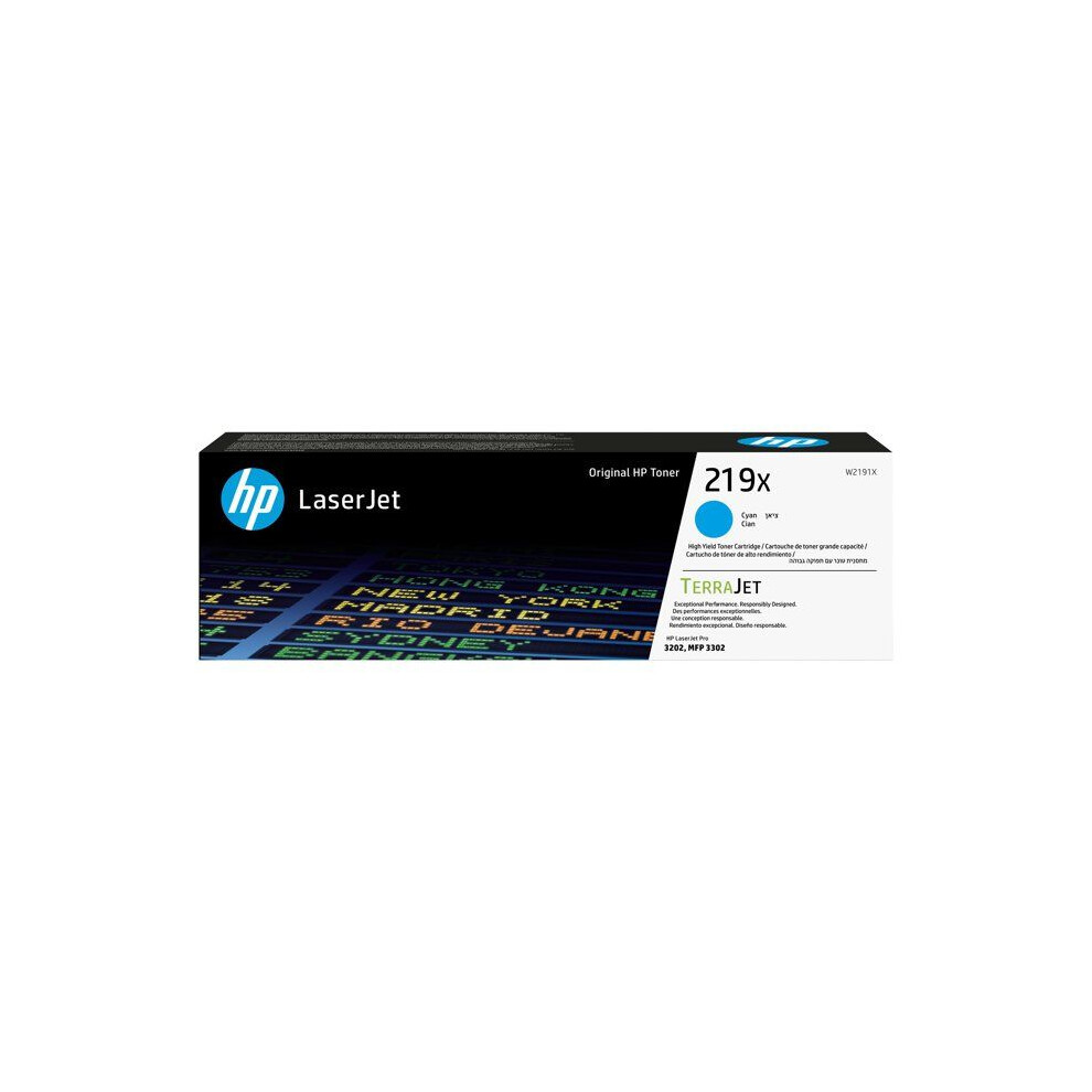 Hp 219X High Yield Cyan Original Laserjet Toner Cartridge Blue 195161016295