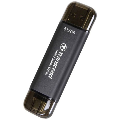 Unidade de estado sólido externa Transcend ESD310C 512 GB preta 1