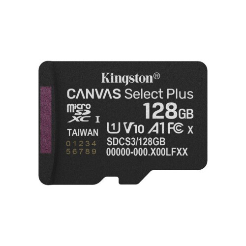 Kingston Kingston Technology 128GB microSDXC Canvas Select Plus Gen3 150MB/s A1 Card + Adapter 2