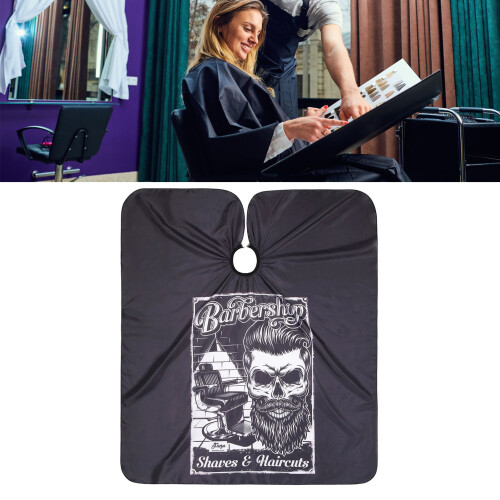 Friseur-Cape Polyester 140x160 cm Schwarz
