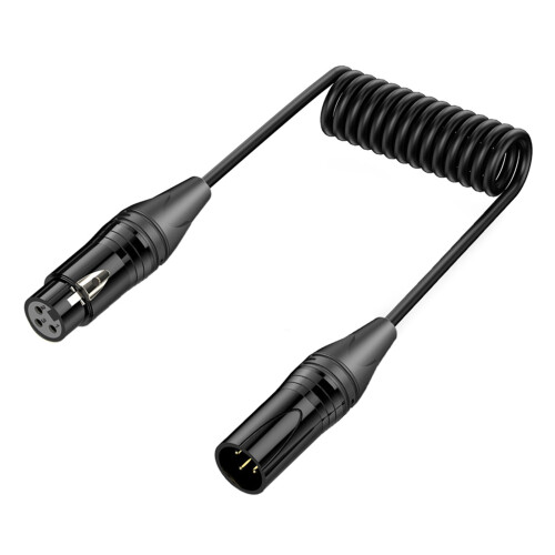 Spring Retractable 3Pin 3Pin Male Female Cable Balanced Shielded