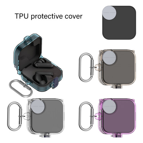 For CMF Buds 2 Shockproof Cover Washable Soft-Transparent gray 2