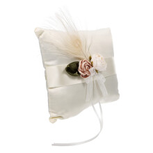 Satin Wedding Pillow Bowknot Engagement Pillow Ceremony Pillow 18x18x5cm