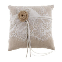 Vintage Lace Linen Ring Pillow Ring Holder Wedding Party Supplies