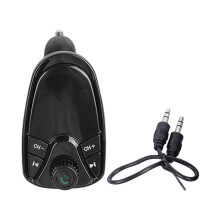 Car Bluetooth Adapter FM Transmitter Wireless Music Streaming With Handsfree Calls Hi Fi Audio LCD Screen Dual USB Charging Port Noise Cancellation