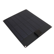 20W 5V/12V Doppel-Output Monokristallines Solarmodul-Set, Schwarz