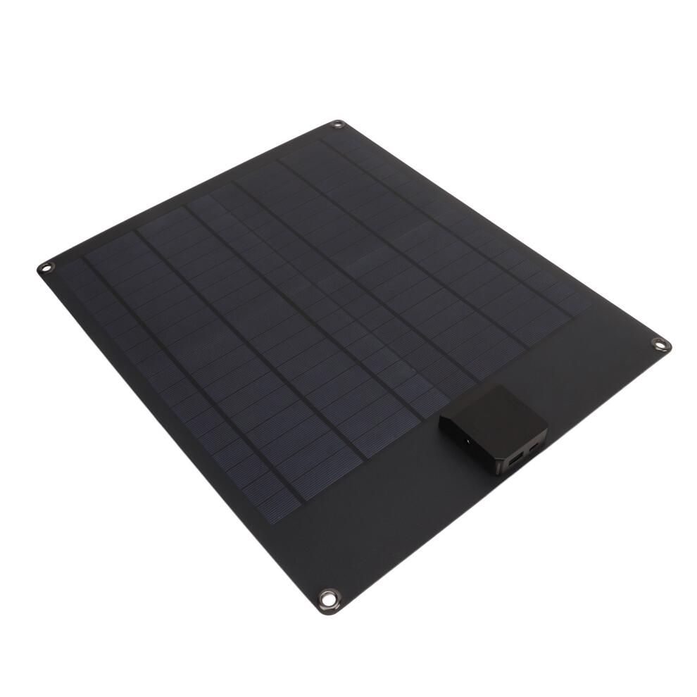 20W 5V/12V Dual Output Monocrystalline Solar Panel For Rv Car Boat Black 3121374412200