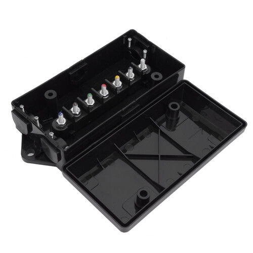 Boîte de jonction électrique à 7 prises pour câblage de remorque, bornes à code couleur pour identification rapide, utilisation polyvalente, 2