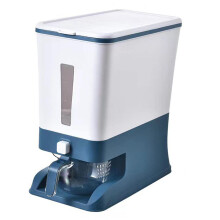 Cereal Dispenser OneClick Rice Output Multigrain Dry Rice Container Food Dispenser Sealed Grain Storage Tank Blue