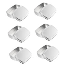 Rectangular Aluminum Soap Boxes 6Pack With Lids, FoodGrade Metal Storage, LeakProof Jars For Ointment, Candy, Craft