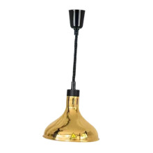 Food Heat Lamp Telescopic E27 Stainless Steel Warming Lamp for Buffet and Barbecue, Adjustable Height, Gold Finish