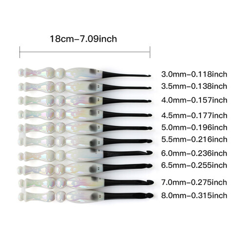 Multiple Size Acrylic Crochet Hook with Large Ergonomic-6.0mm 2