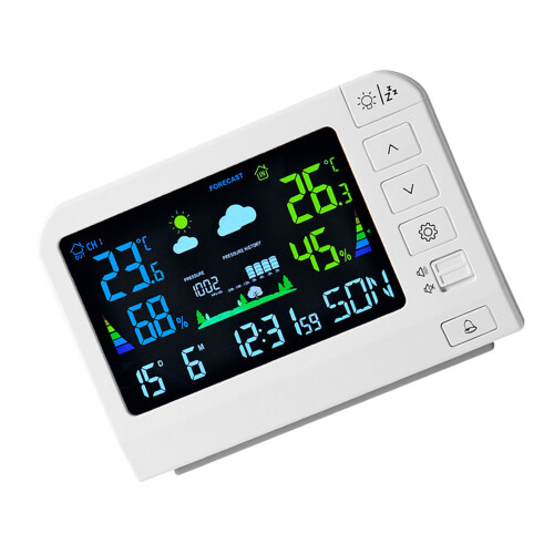 Weerstations Binnenbuitenthermometers Draadloze digitale-Wit