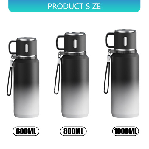 Premium Large Capacity Nonrust Steel Vacuum-1000ml Black 2