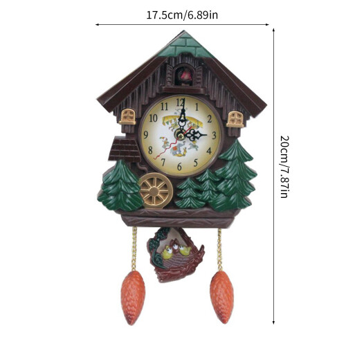 Wall Mounted Clock Farmhouse Bird House Cuckoo Pendulum Clock 2