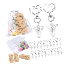 Porte-clés à breloques ailes d'ange, 30 pièces, avec sac à-A01