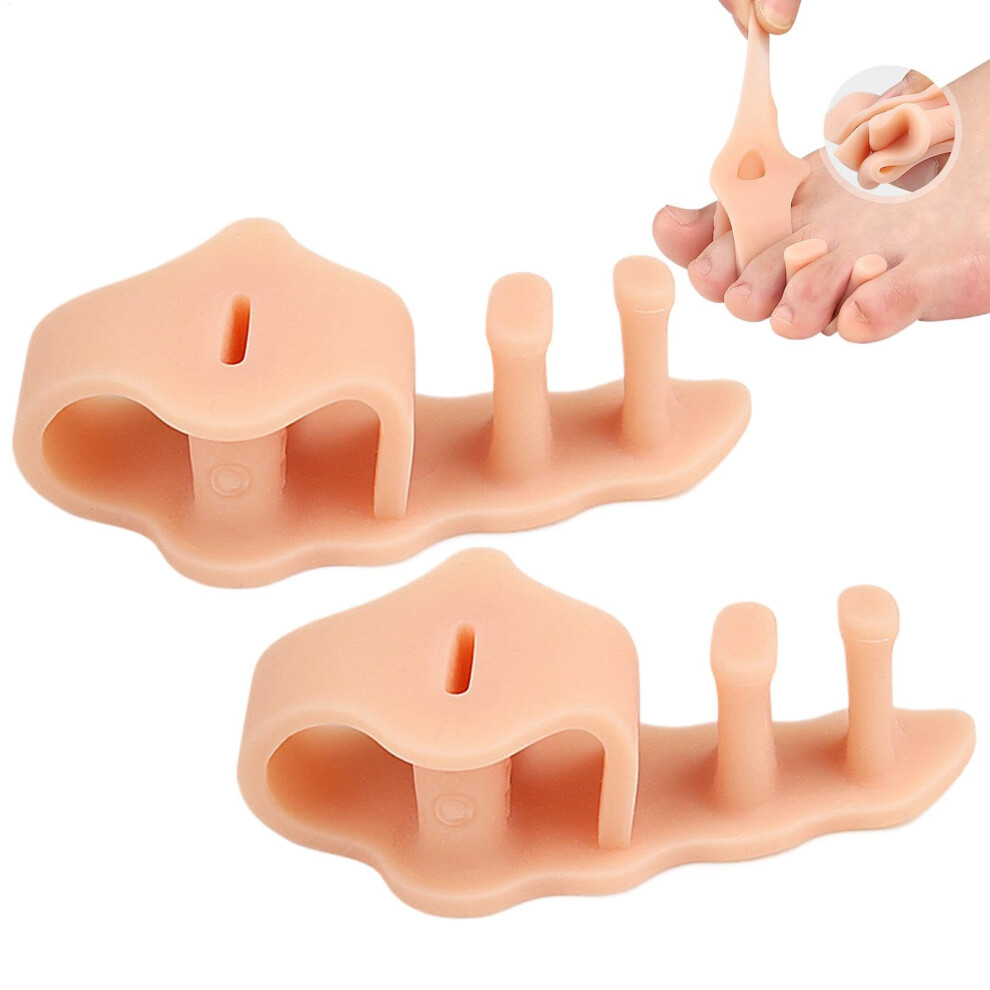 Toe Separator, 2 Loops Soft Toe Spreaders  Big Toe Alignment, Reusable Sleeves