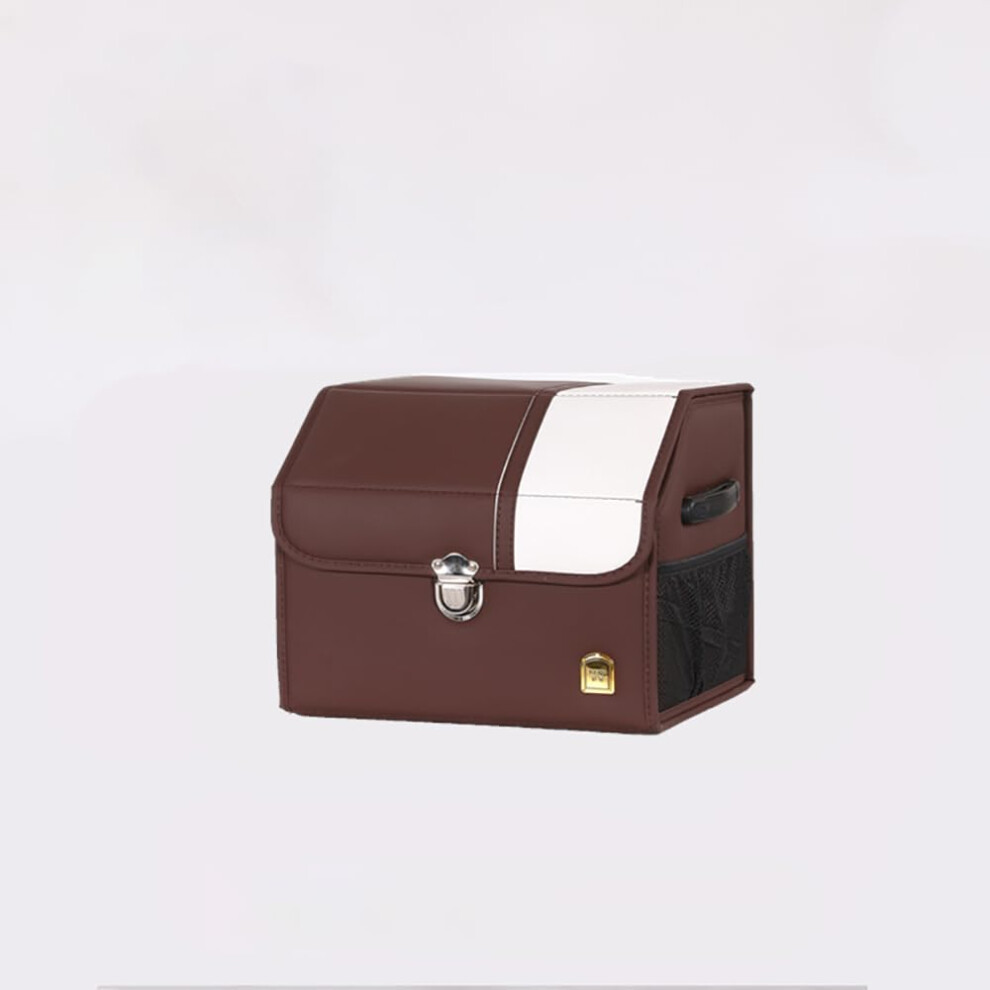 Car Leather Trunk Organizer Compatible With Suzuki Alto Ha Gf Kseries Kei Lapin Twin Celerio Foldable Coffee Color 9189345953149