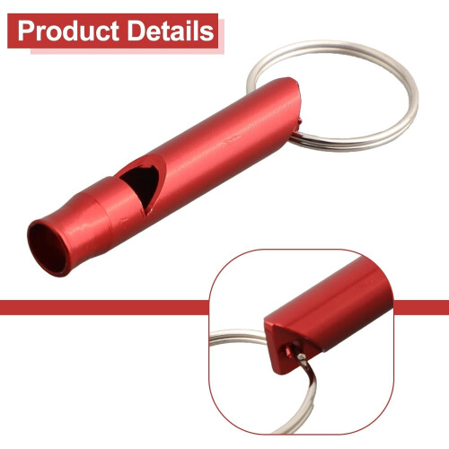 Light metal whistle for emergencies and pet training (red) 2