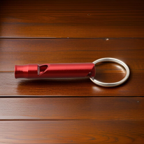 Light metal whistle for emergencies and pet training (red) 1
