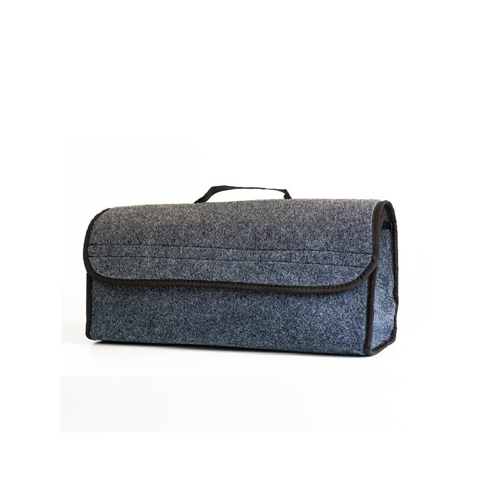 Z Large Anti Slip Compartment Boot Storage Organizer Soft Felt Car Trunk Organizer 50X24x15.2cm Black 9412369012098