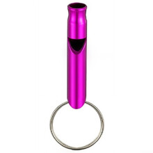 Portable aluminum whistle for emergency signals and pet training (purple) violet
