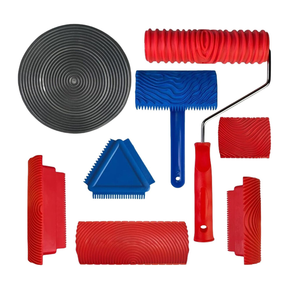 8Piece Paint Roller Set With Plastic Rollers For Interior Wall Applications, Daily Use 9365049739481