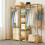 Living And Home Wooden Clothes Rack with Side Hooks 1