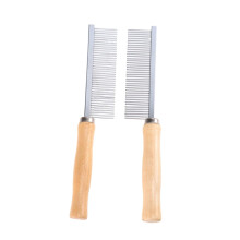 2 pieces pet grooming wooden handle pin brush for puppies, effective care for shiny coat, removes tangles and dirt.