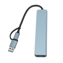 USB-Hub mit Gehäuse aus Aluminiumlegierung, Schnellladefunktion, 8-in-1-Multiport-Hub für MacBook Pro und Surface Laptop mit schlankem Design und