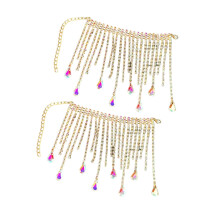 Lot de 2 chaînes en métal pour voile de bouteille-Couleur dorée