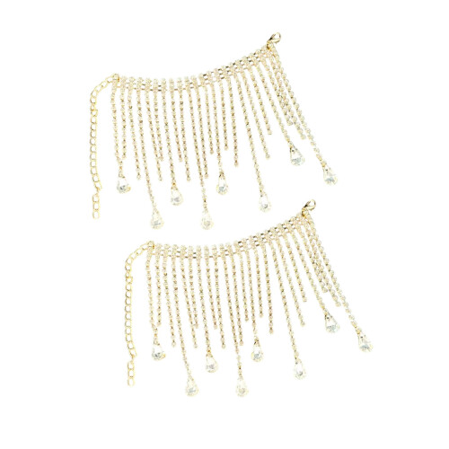 Glands en cristal élégants, 2 pièces, décorations de-Blanc doré