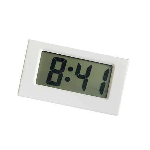 Mini Digital Clock for Car Dashboard,Battery Operated &-White