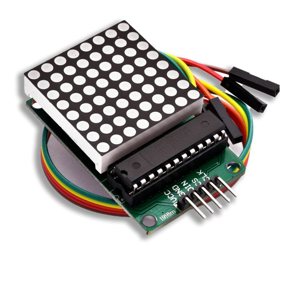 Max7219 Dot Matrix 8X8 Display Module With Cables For Raspberry Pi And Arduino Red 9189345953675