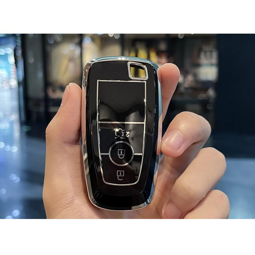 Key Fob Cover Tpu 3 Button Scratchresistant Case For Ford Fusion Mustang Explorer F150 F250 Black 9189345953729