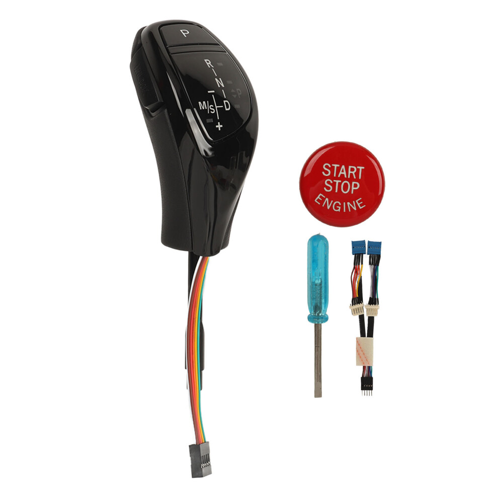 Ergonomically Designed Automatic Gear Shift Knob With Enhanced Visibility Features Aluminum Alloy Construction And Leather Wrapped Back Seamless 9190834882802
