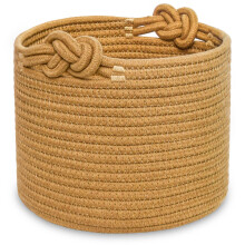 Small Woven Basket Cotton Rope Shelf Storage Basket Round Nursery Basket 9.4in x 9.4in x 7.1in Brown