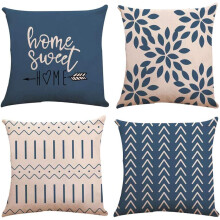 Versatile Decorative Pillow Cases, Soft Material Linen Fabric Set of 4 for Your Home, Outdoor Indoor Use, Easy Insertion & Washing with Invisible Zipp
