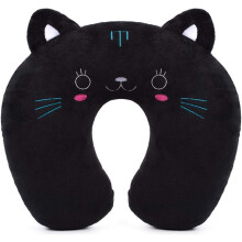 Cute Cartoon Design Travel Pillow, Ergonomic U-Shaped Memory Foam Neck Support for Comfortable Airplane Car Recline Sleeping, Durable PP Cotton Fillin