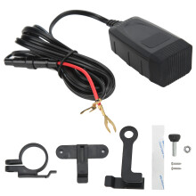 Voltmeter met dubbele USB-oplader voor motorfietsen, snelkoppeling, waterdichte telefoonoplader voor motorfietsen, universele compatibiliteit,