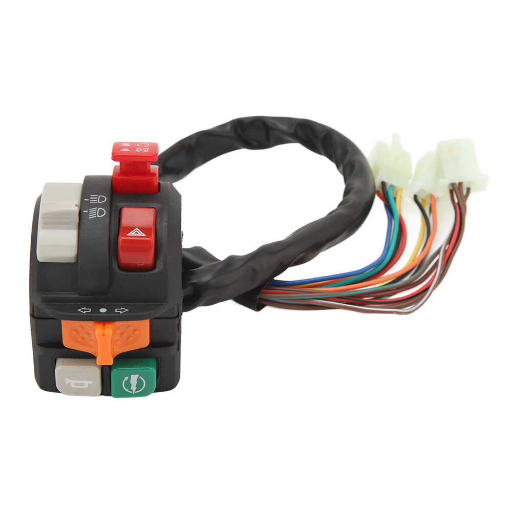 Electric Start Switch Universal Motorcycle Handlebar Controls Headlight On Off Plug And Play Compatibility Flameout Button With Turn Signal Horn 9159805562228