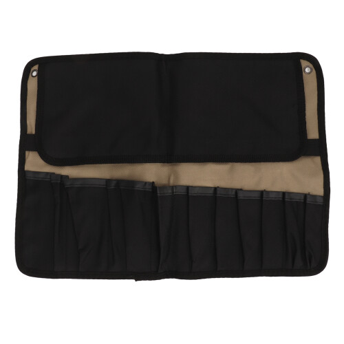 Large Capacity Motorcycle Roll Tool Pouch, Khaki, Multi Pocket Portable 2