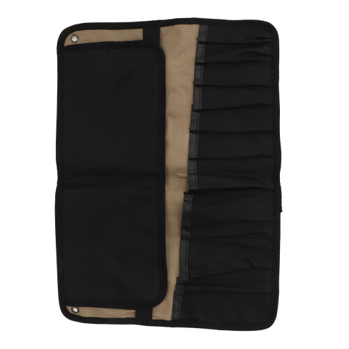 Large Capacity Motorcycle Roll Tool Pouch, Khaki, Multi Pocket Portable