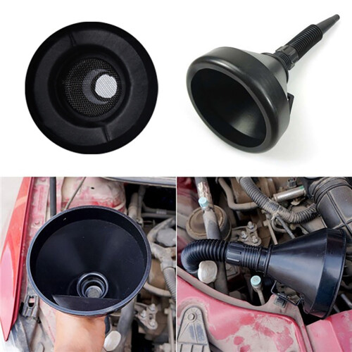 Splash-proof Fuel Funnel, Multi-purpose Solution For Engine Maintenance, Thickened Durable Plastic  Flexible Spout Extension  Wide Mouth Design 1