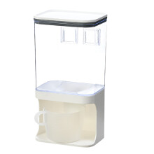 CHAMEEN Dry Food Dispenser Plastic Transparent Wall Mounted 1000 Ml Capacity For Grain Rice Sweets